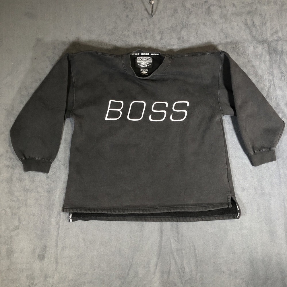 Vintage Boss By I.G. Design Crewneck Black sweatshirt Mens size Large Preowned
